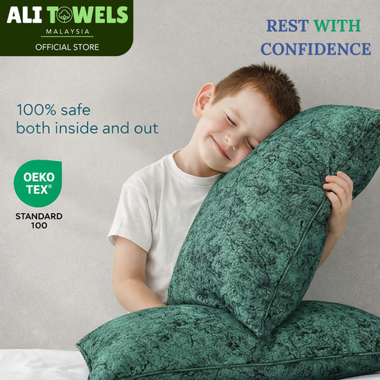 Marble Pillow Set (2 Sleeping Pillows + 1 Bolster)