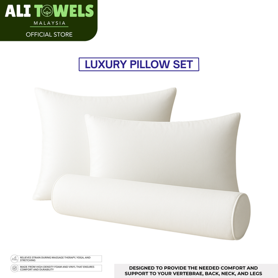 Luxury Pillow Set (2 Sleeping Pillows + 1 Bolster)